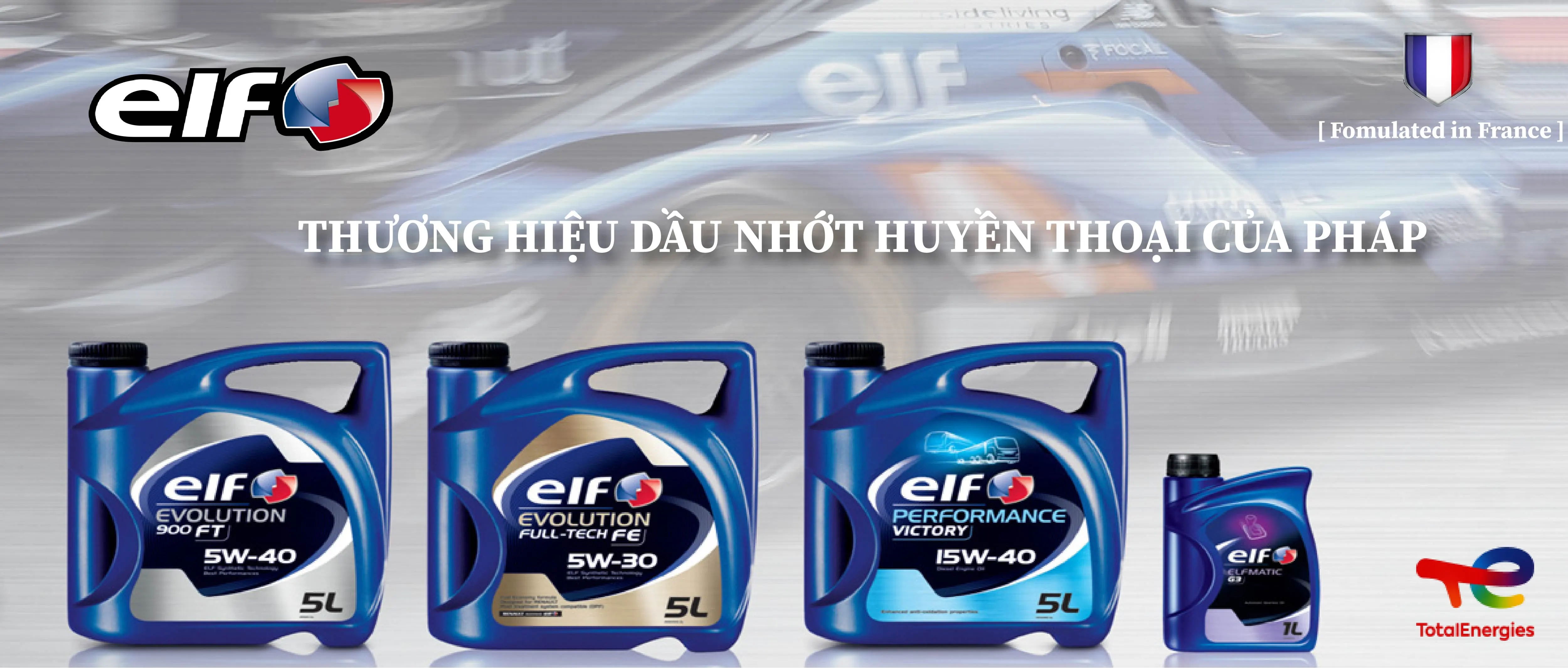 Hình ảnh thương hiệu dầu nhớt ELF (Pháp)