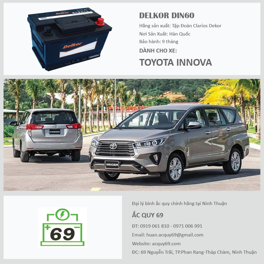 Hình ảnh ắc quy Delkor cho xe Toyota Innova®