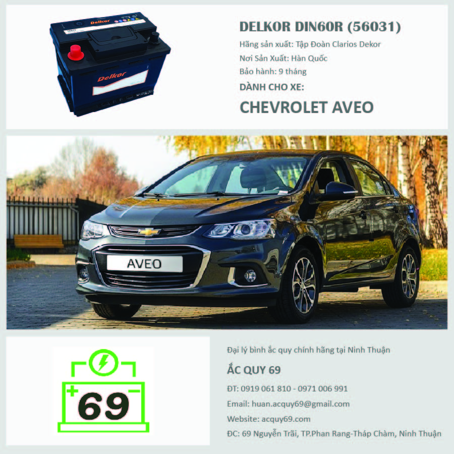 Hình ảnh ắc quy Delkor cho Chevrolet Aveo®