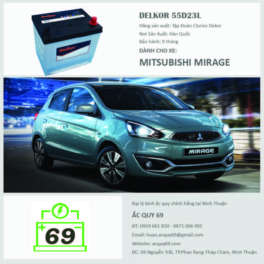 Hình ảnh ắc quy Delkor cho xe Mitsubishi Mirage® 