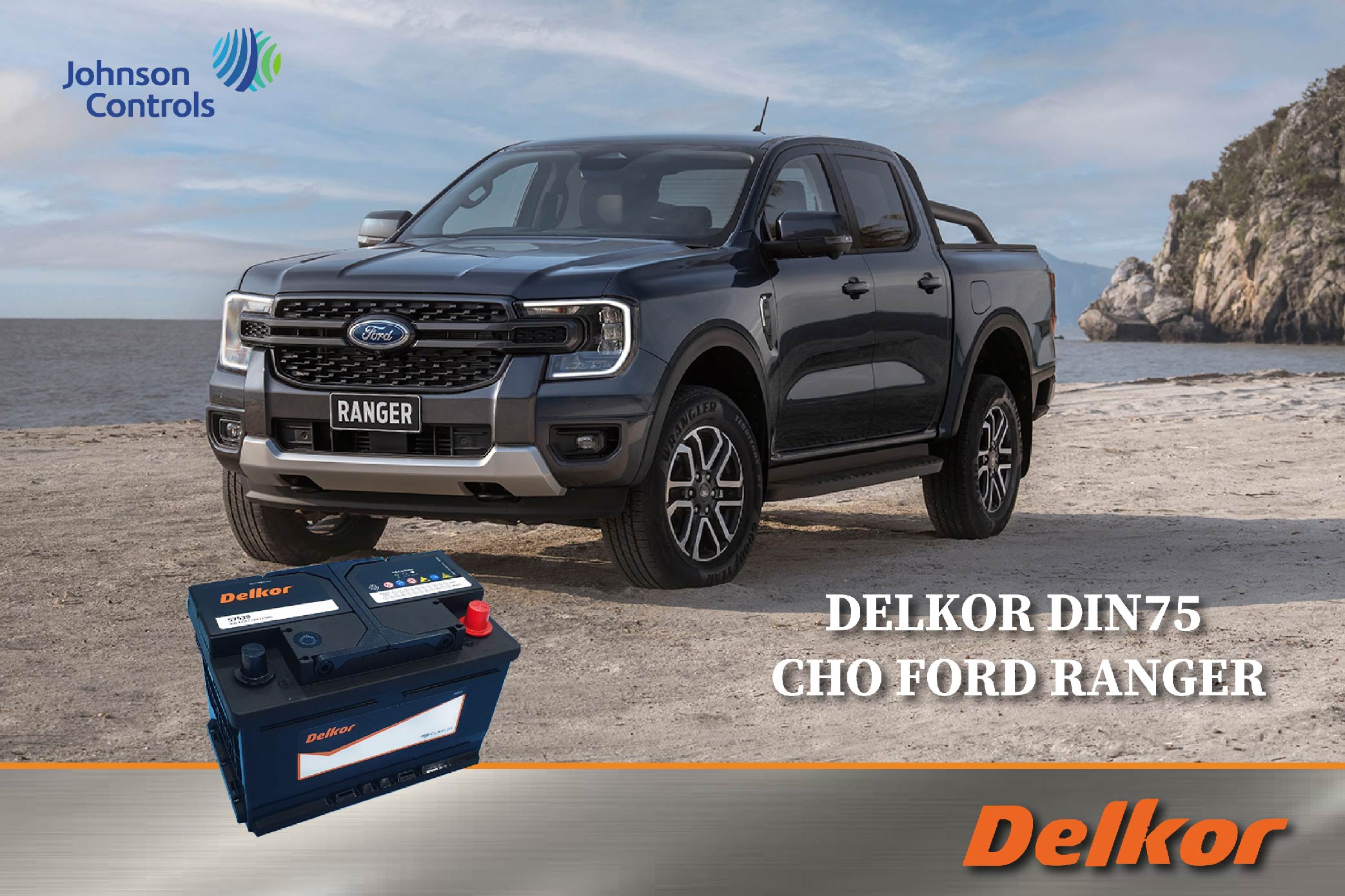Hình ảnh ắc quy Delkor cho xe Ford Ranger® 