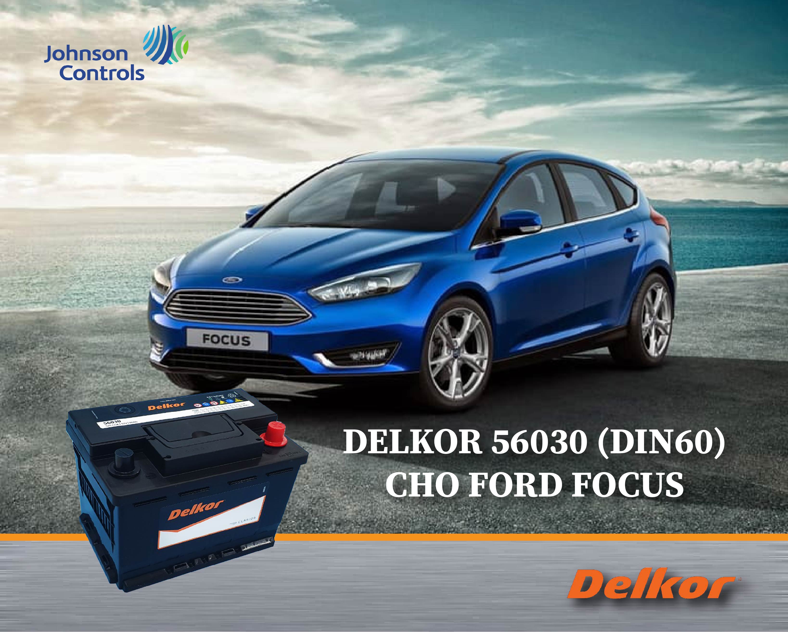 Hình ảnh ắc quy Delkor thay cho xe Ford Focus